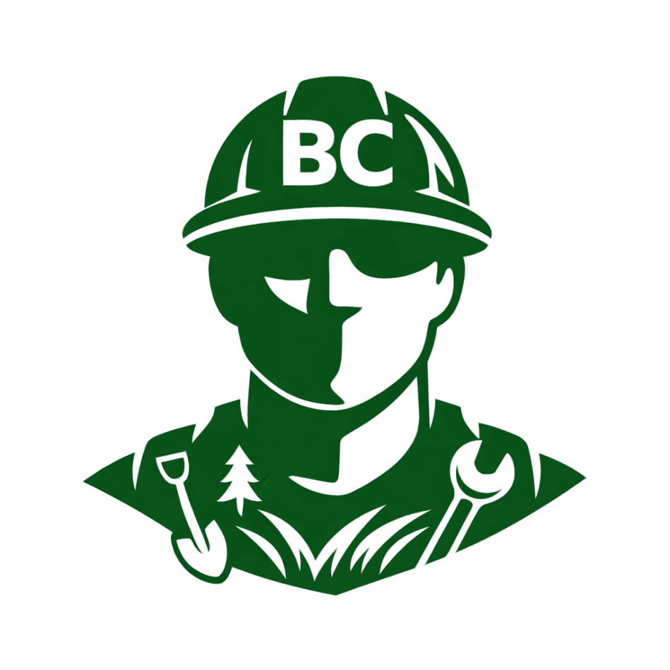 Booka Crew Logo - Professional Service Worker with BC on Hard Hat